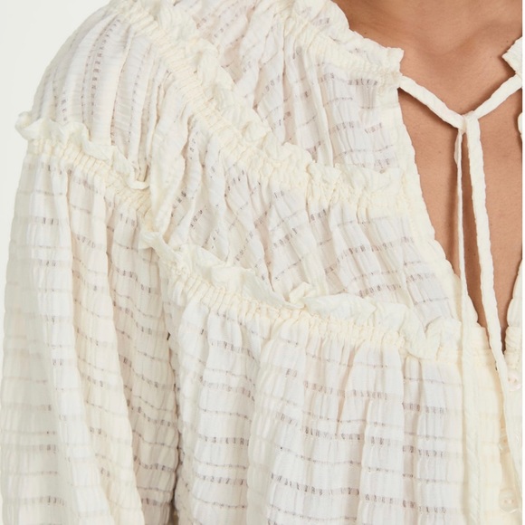 𝓯𝓹 Free People ~ Hailey Blouse in Ivory - Picture 8 of 13